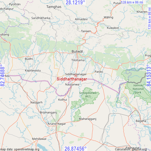 Siddharthanagar on map