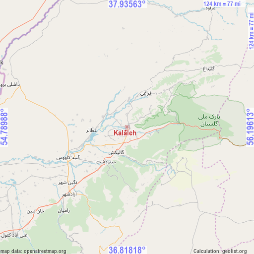 Kalāleh on map