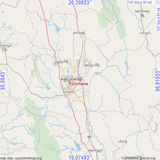 Pyinmana on map