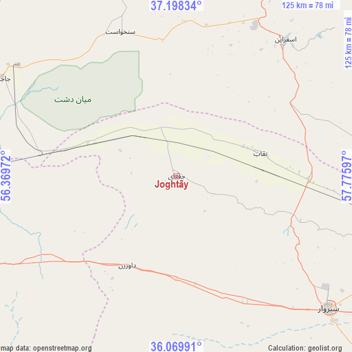 Joghtāy on map