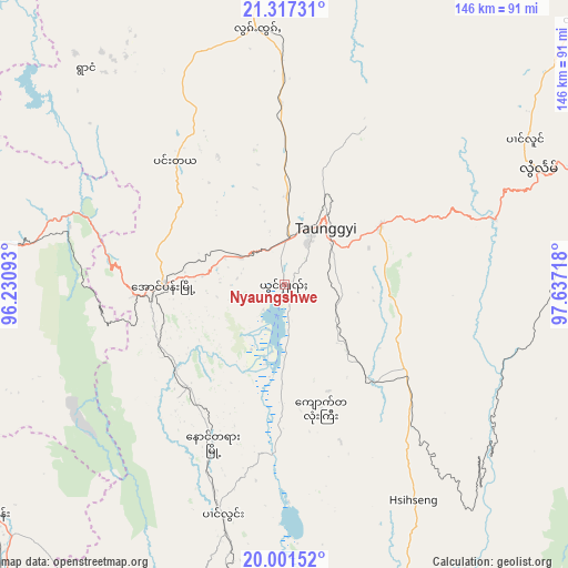 Nyaungshwe on map
