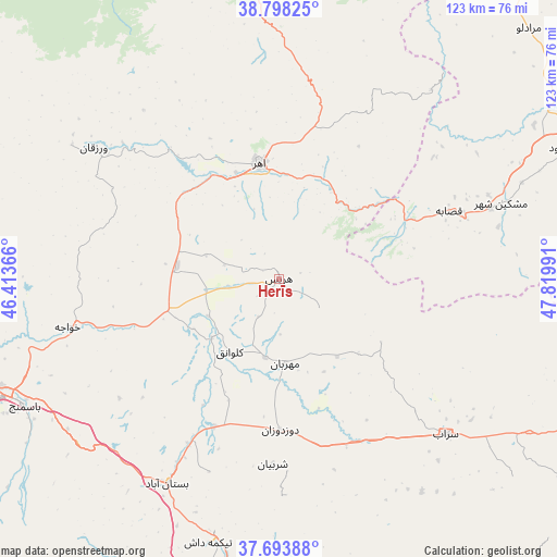 Herīs on map