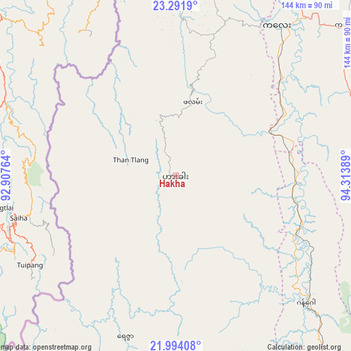 Hakha on map
