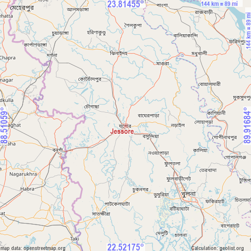Jessore on map