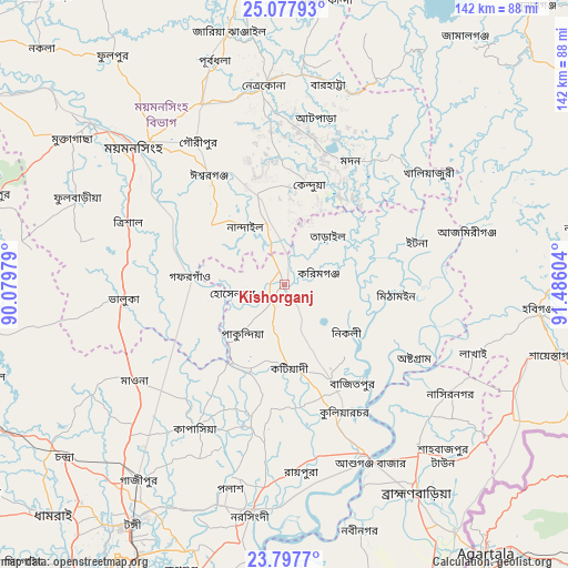 Kishorganj on map