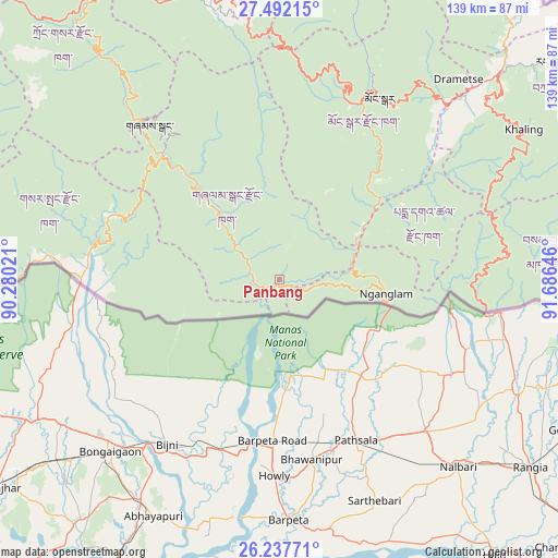 Panbang on map