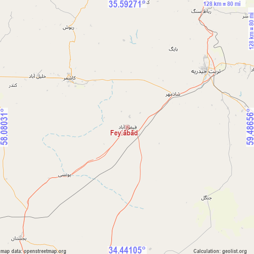 Feyẕābād on map