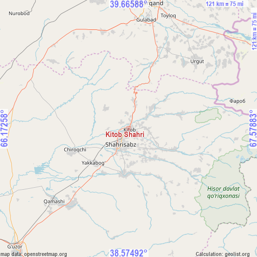Kitob Shahri on map