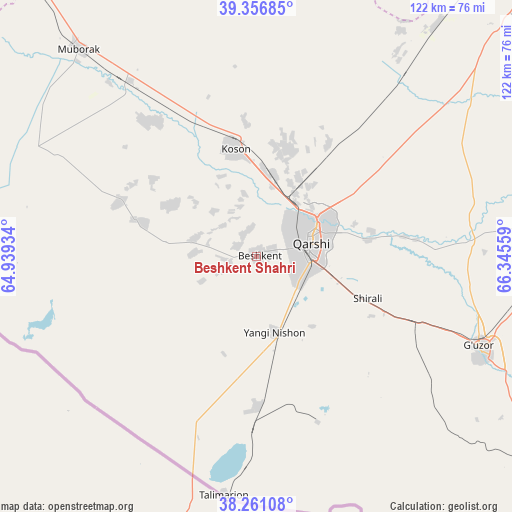 Beshkent Shahri on map