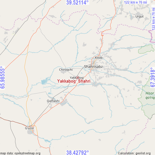 Yakkabog‘ Shahri on map