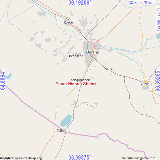 Yangi-Nishon Shahri on map