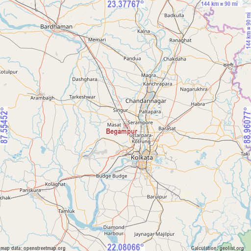Begampur on map