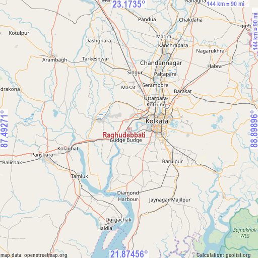 Raghudebbati on map