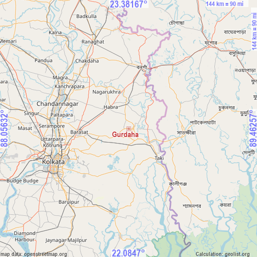 Gurdaha on map