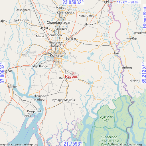 Raypur on map