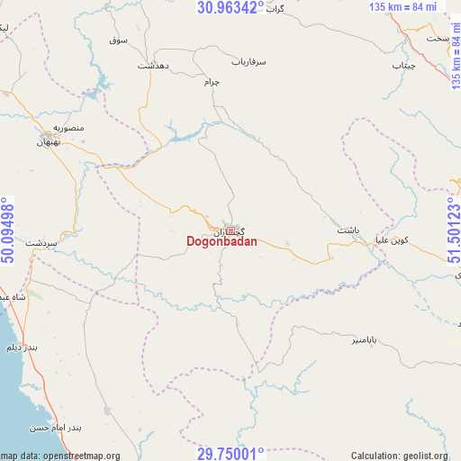 Dogonbadan on map