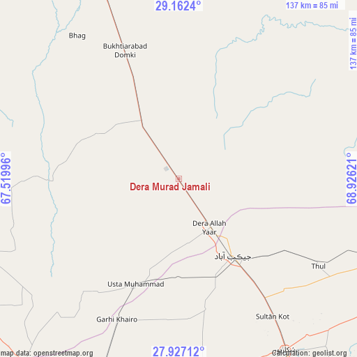 Dera Murad Jamali on map