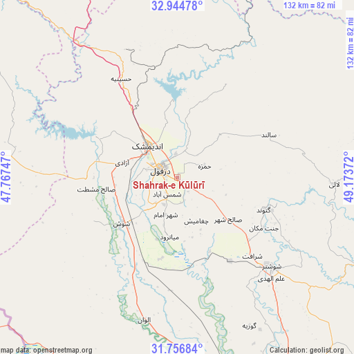 Shahrak-e Kūlūrī on map