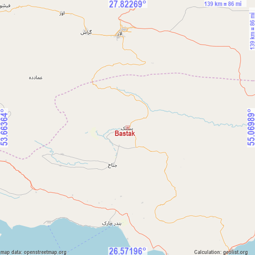 Bastak on map