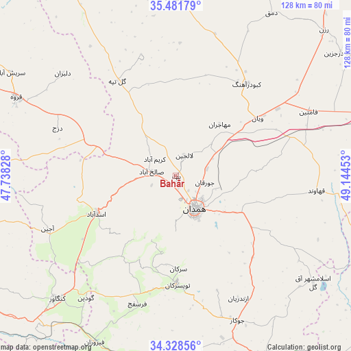 Bahār on map