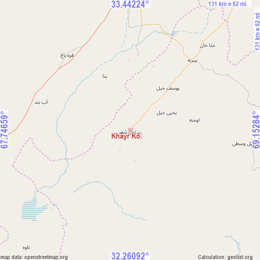 Khayr Kōṯ on map