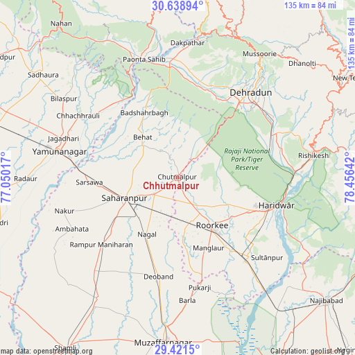 Chhutmalpur on map