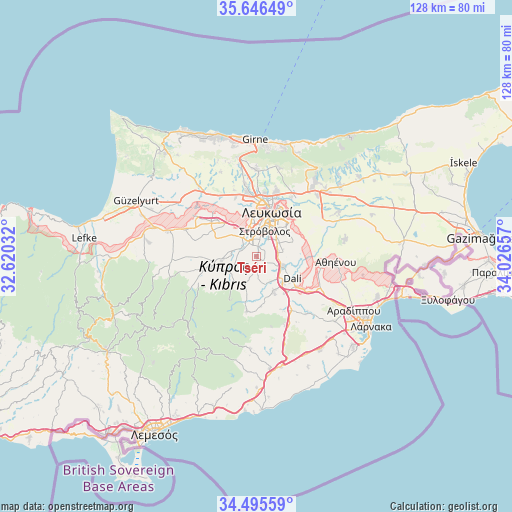 Tséri on map