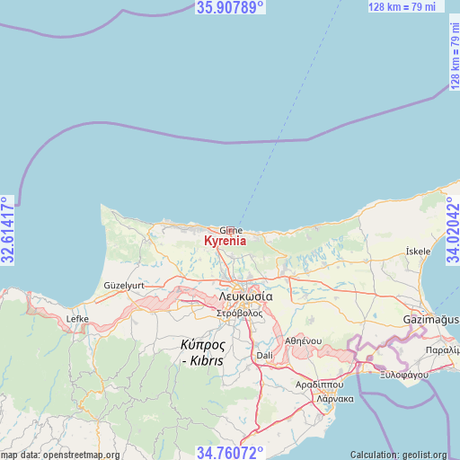 Kyrenia on map