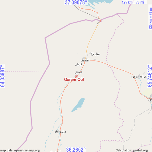 Qaram Qōl on map