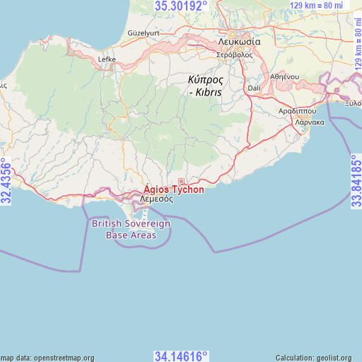 Ágios Týchon on map