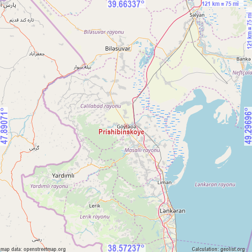 Prishibinskoye on map
