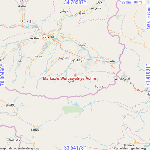 Markaz-e Woluswalī-ye Āchīn on map