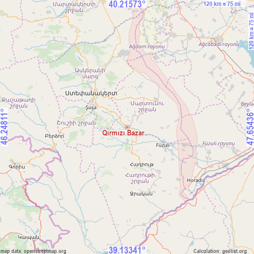 Qırmızı Bazar on map