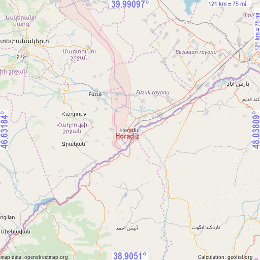 Horadiz on map