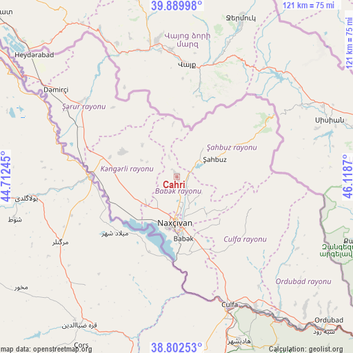 Cahri on map