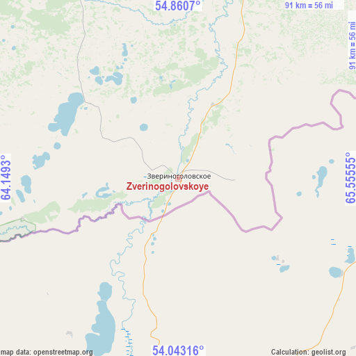 Zverinogolovskoye on map
