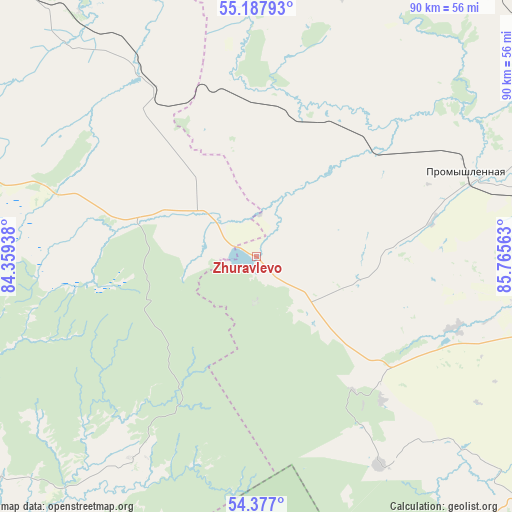 Zhuravlevo on map