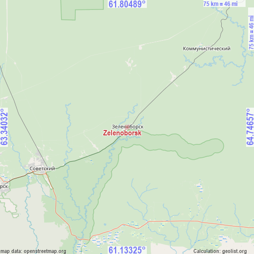 Zelenoborsk on map