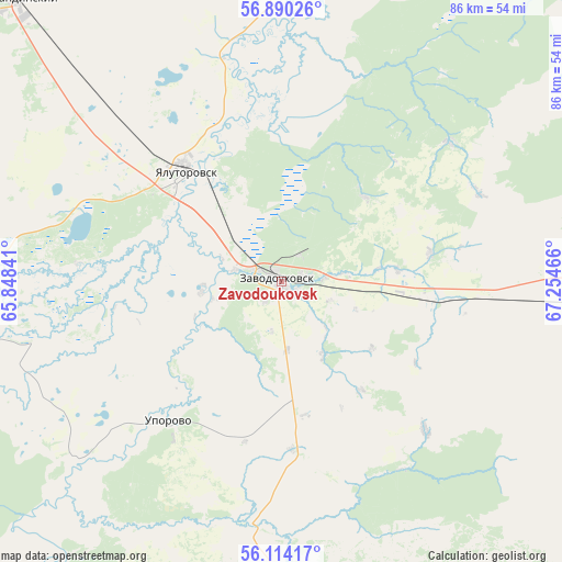 Zavodoukovsk on map