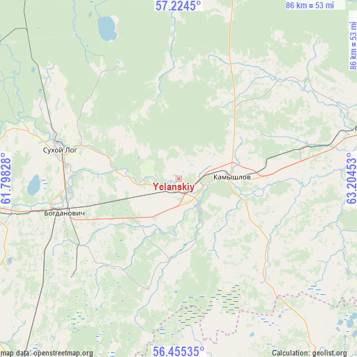 Yelanskiy on map
