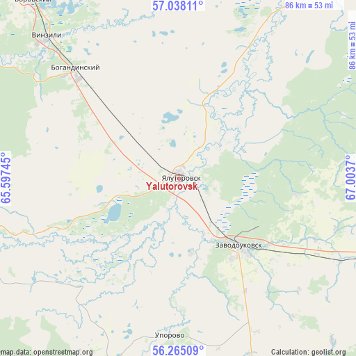 Yalutorovsk on map