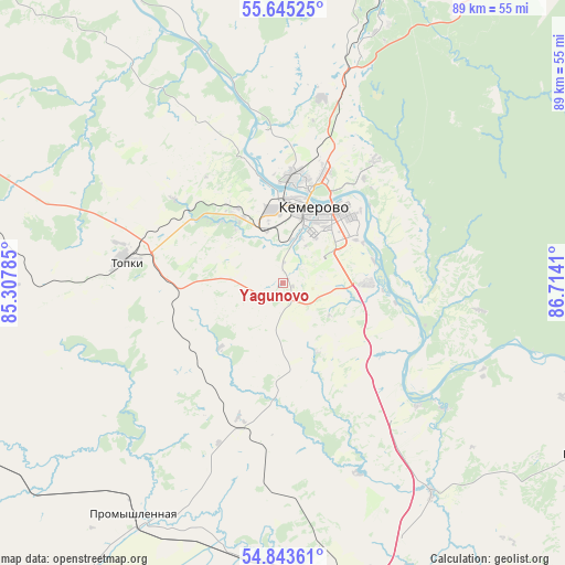 Yagunovo on map