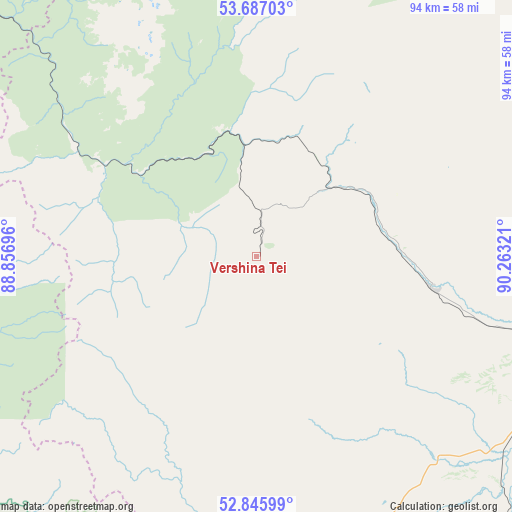 Vershina Tei on map