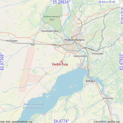 Verkh-Tula on map