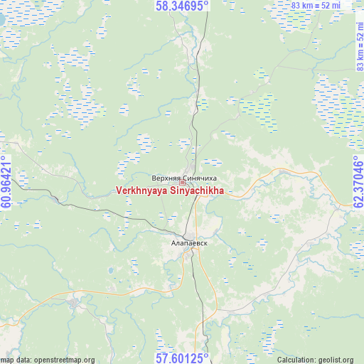 Verkhnyaya Sinyachikha on map