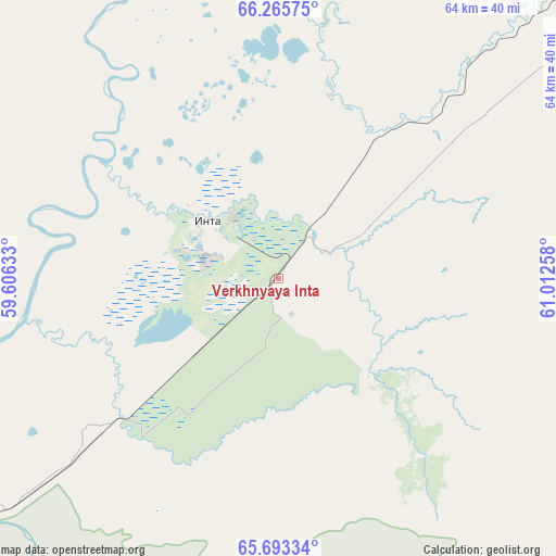 Verkhnyaya Inta on map