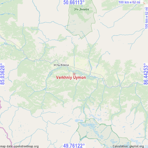 Verkhniy Uymon on map