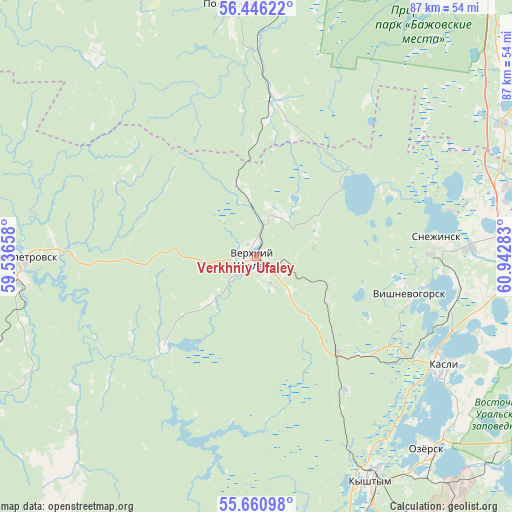 Verkhniy Ufaley on map