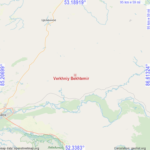 Verkhniy Bekhtemir on map