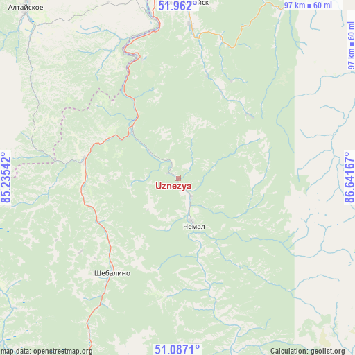 Uznezya on map